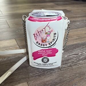 Betsey Johnson White and Pink Crossbody Bag